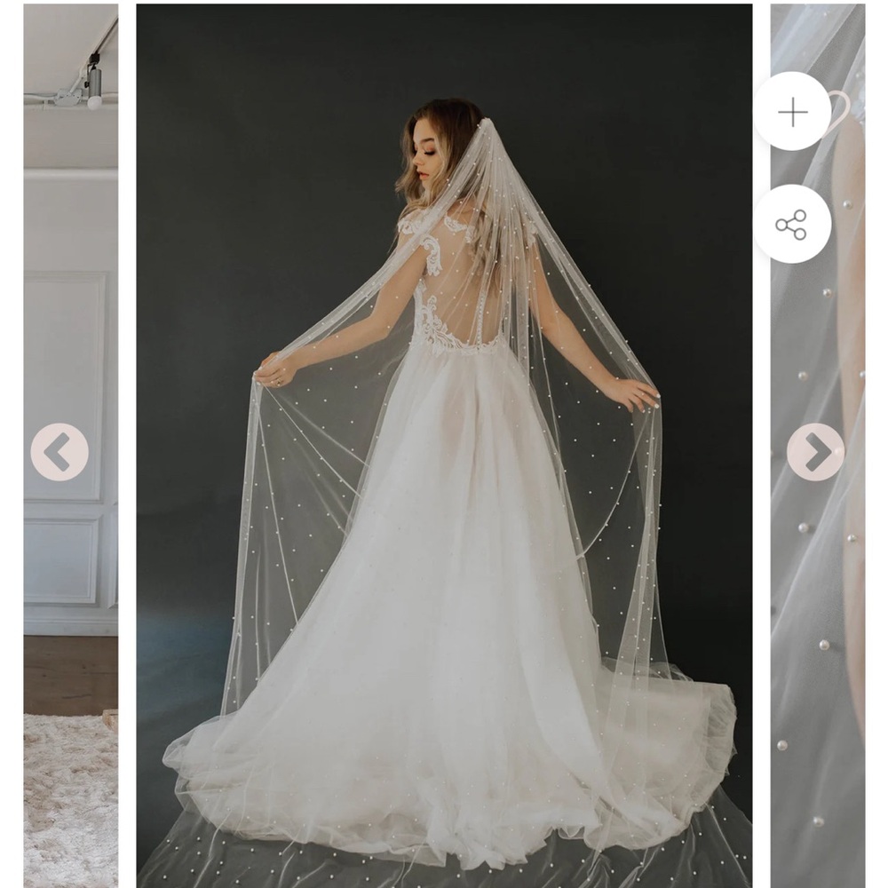 Untamed Petals Pearl Jackson Veil | Extended Cathedral 120" - Single Tier